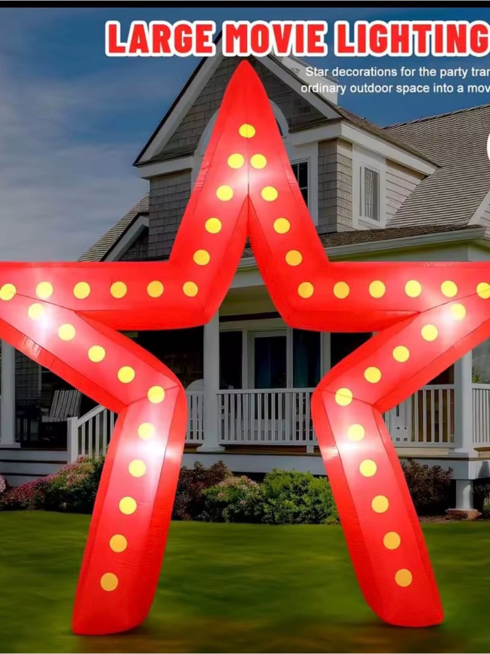 Excellent condition Red Inflatable Star Marquee Light for Parties